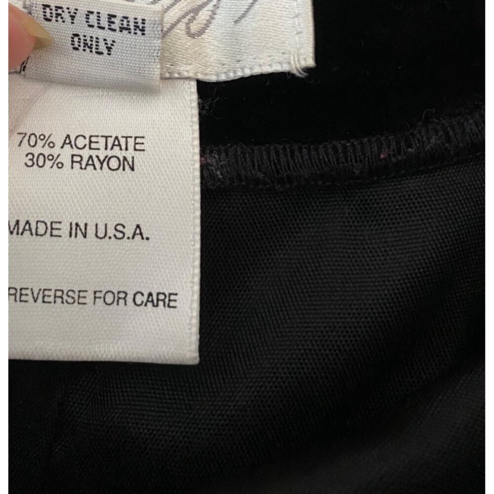 Vintage Lord & Taylor Black Velvet High-Waisted Pants USA Size 6 - Picture 4 of 8